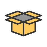 Open Box Filled Line Icon vector
