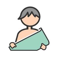 Using Towel Filled Line Icon vector