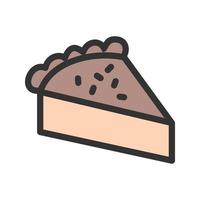 Slice of Pie Filled Line Icon vector