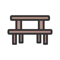Picnic of Table Filled Line Icon vector
