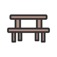 Picnic of Table Filled Line Icon vector