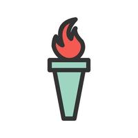 Torch Filled Line Icon vector