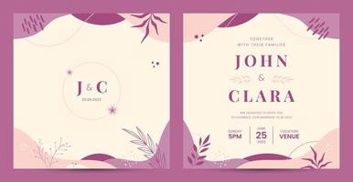 Wedding Invitation Template with Pastel Color Background vector