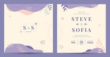 Wedding Invitation Template with Pastel Color Background vector