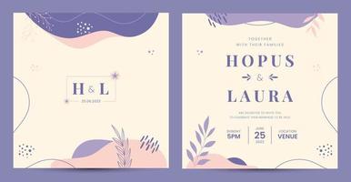 Wedding Invitation Template with Pastel Color Background vector