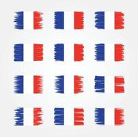colecciones de pinceles de bandera de francia. bandera nacional vector