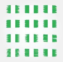 Nigeria Flag Brush Collections. National Flag vector