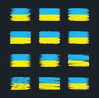 colecciones de pinceles de bandera de ucrania. bandera nacional vector