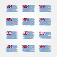 colecciones de pinceles de bandera de tuvalu. bandera nacional vector
