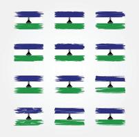 Lesotho Flag Brush Collections. National Flag vector