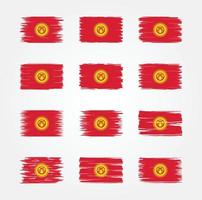 Kyrgyzstan Flag Brush Collections. National Flag vector