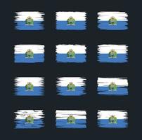San Marino Flag Brush Collections. National Flag vector