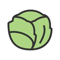 Cabbage Filled Line Icon vector