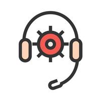 Technical Support Filled Line Icon vector