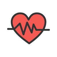 Heart Rate Filled Line Icon vector