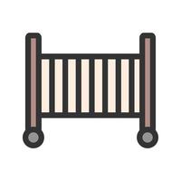 Baby Cot Filled Line Icon vector