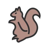 Pet Squirrel Filled Line Icon vector