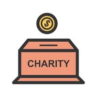 Charity Box Filled Line Icon vector