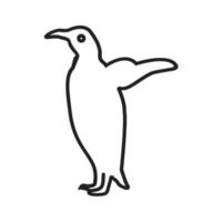 icono de línea llena de pingüinos vector