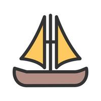 Small Boat Filled Line Icon vector