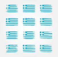 Greece Flag Brush Collections. National Flag vector