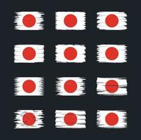 Japan Flag Brush Collections. National Flag vector