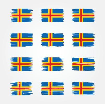 Aland Islands Flag Brush Collections. National Flag