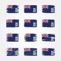 Falkland Islands Flag Brush Collections. National Flag vector