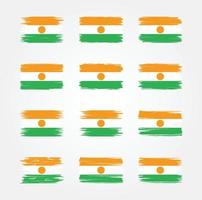 Niger Flag Brush Collections. National Flag vector