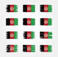colecciones de pinceles de bandera de afganistán. bandera nacional vector