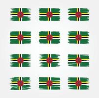 Dominica Flag Brush Collections. National Flag vector