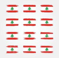 Lebanon Flag Brush Collections. National Flag vector