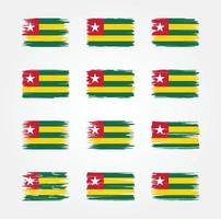 colecciones de pinceles de bandera de togo. bandera nacional vector