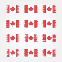 Canada Flag Brush Collections. National Flag vector