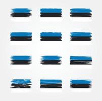 colecciones de pinceles de bandera de estonia. bandera nacional vector