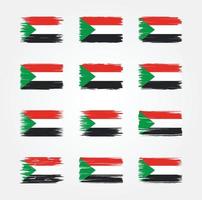 Sudan Flag Brush Collections. National Flag vector