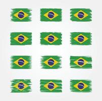 colecciones de pinceles de bandera de brasil. bandera nacional vector