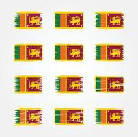 Sri Lanka Flag Brush Collections. National Flag vector