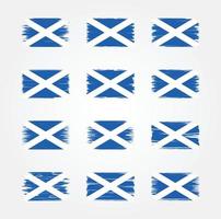 colecciones de pinceles de bandera de Escocia. bandera nacional vector
