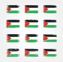 colecciones de pinceles de bandera palestina. bandera nacional vector