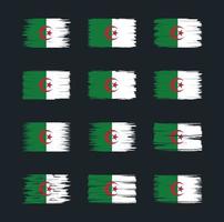 colecciones de pinceles de bandera de argelia. bandera nacional vector