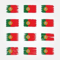 Portugal Flag Brush Collections. National Flag