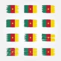 Cameroon Flag Brush Collections. National Flag vector