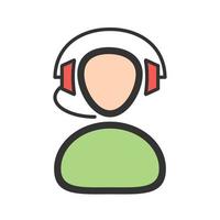 Call Center Agent Filled Line Icon vector