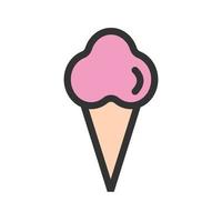 icono de línea llena de helado vector