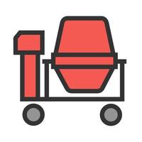 Cement Mixing Filled Line Icon vector