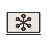 Computer Network Filled Line Icon vector