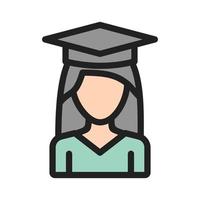 Graduated Lady Filled Line Icon vector