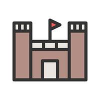 Castle Filled Line Icon vector