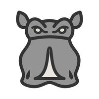 Rhino Face Filled Line Icon vector